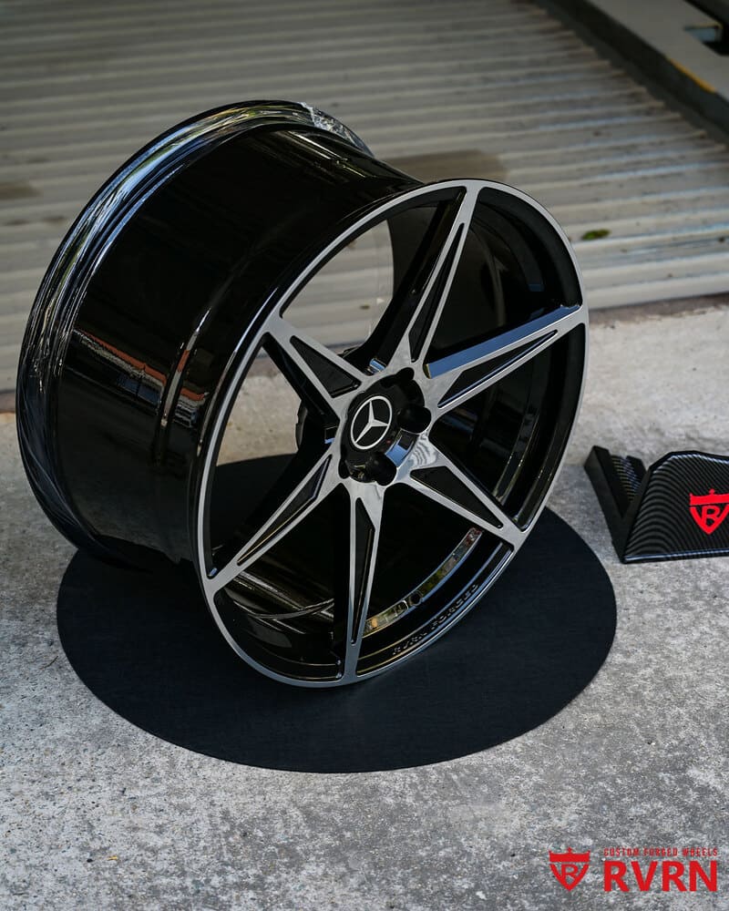 Test fitting custom RV-MC19 wheels on AMG GT43