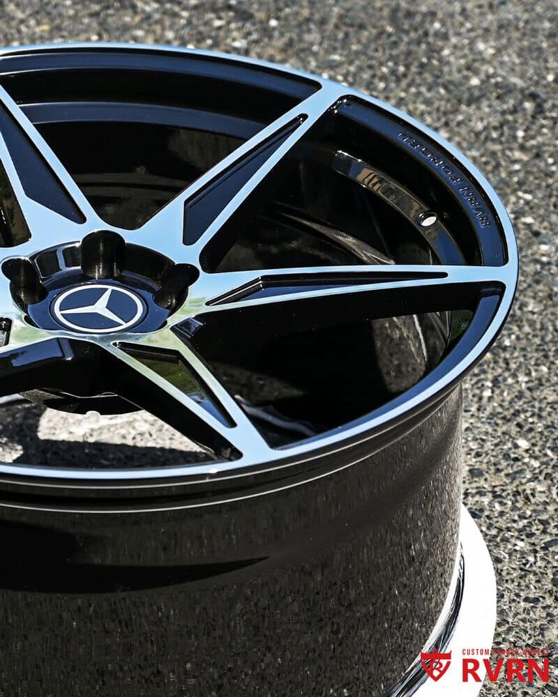 Polished black aluminum forged wheels by RVRN