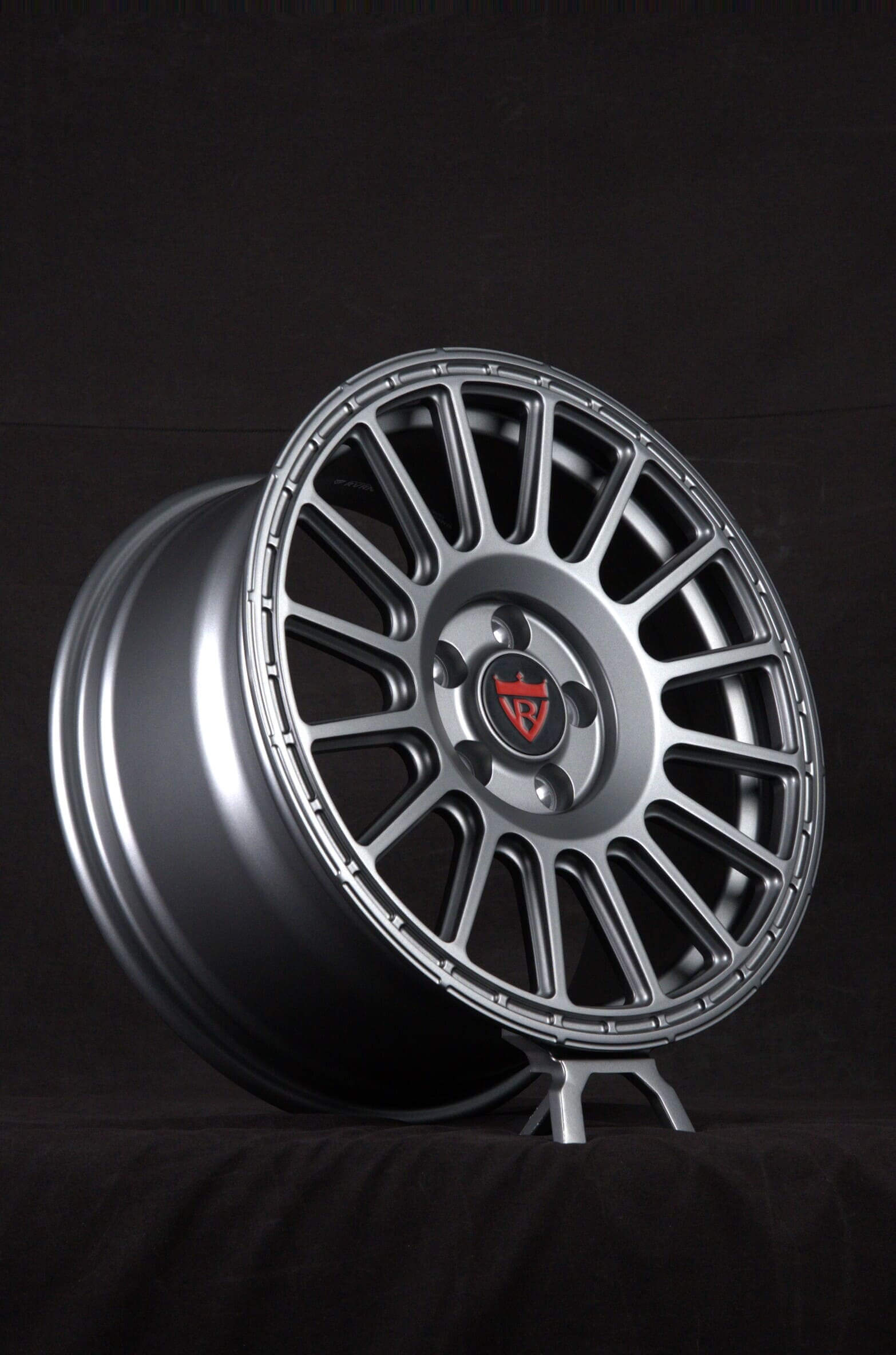 Custom 17in Toyota RAV4 Prime wheel – matte gunmetal finish, angled view