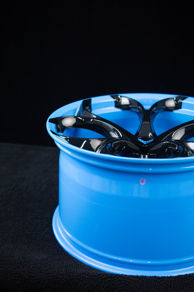 Gloss black spoke detail on 2025 Corvette C8 custom forged wheels