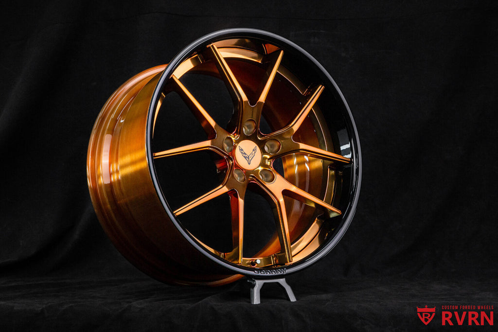 Custom bronze forged wheel for Corvette Z51 - front angled view