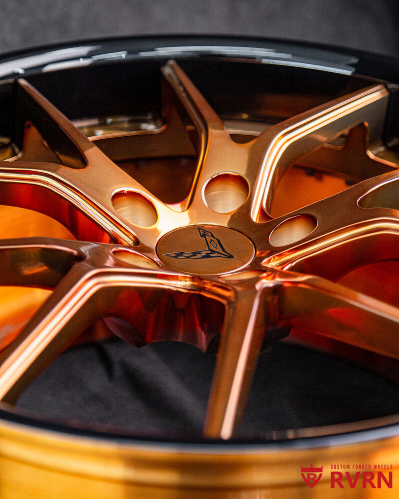 RV-DC24 bronze forged wheel with gloss black lip
