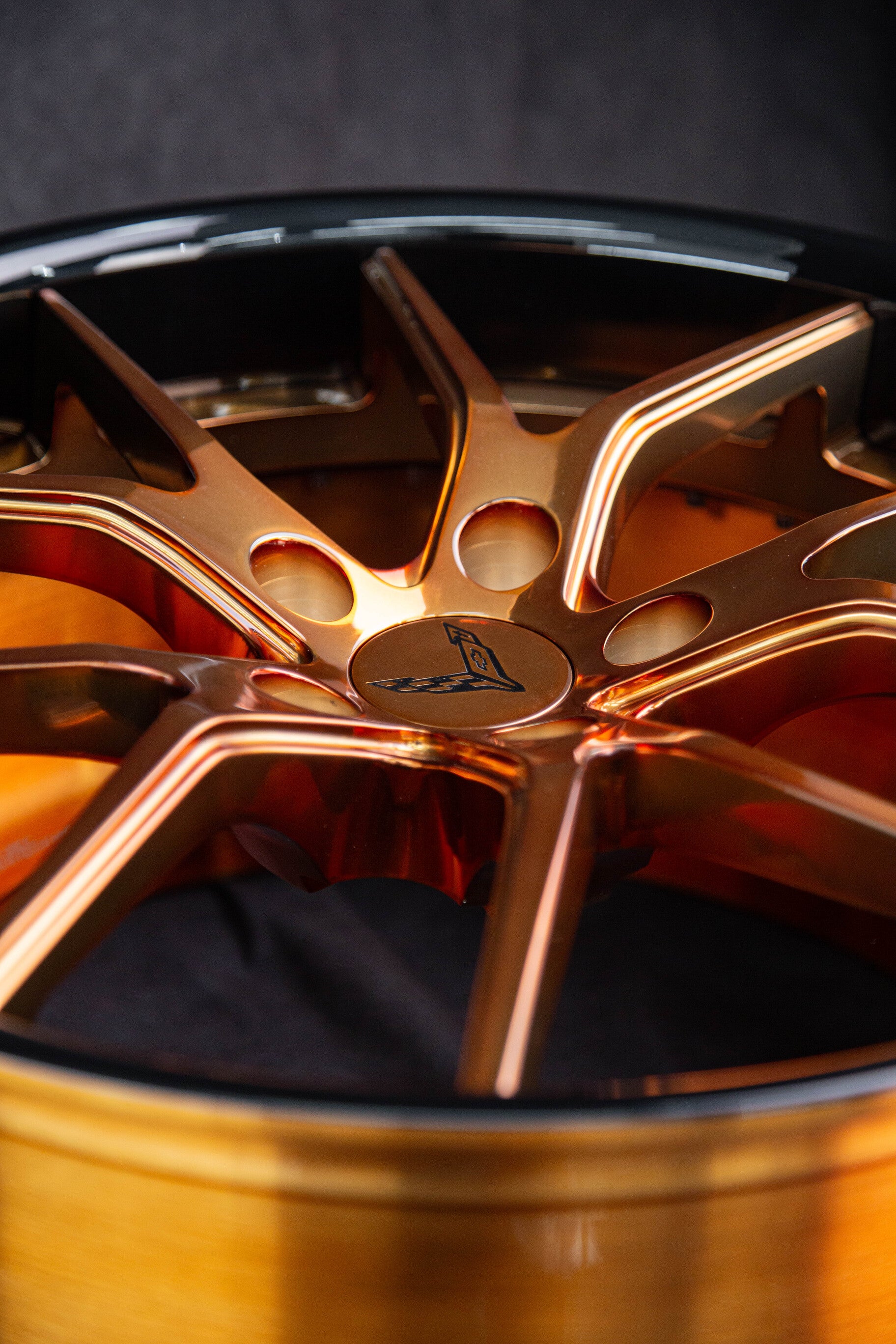 Hidden screw detail on forged Corvette Z51 wheel