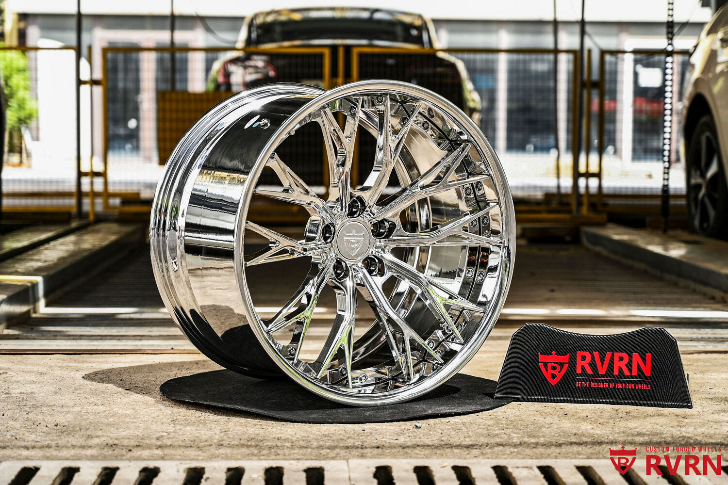 Corvette C8 Z06 custom chrome wheels RV-DC04 front view 20x10