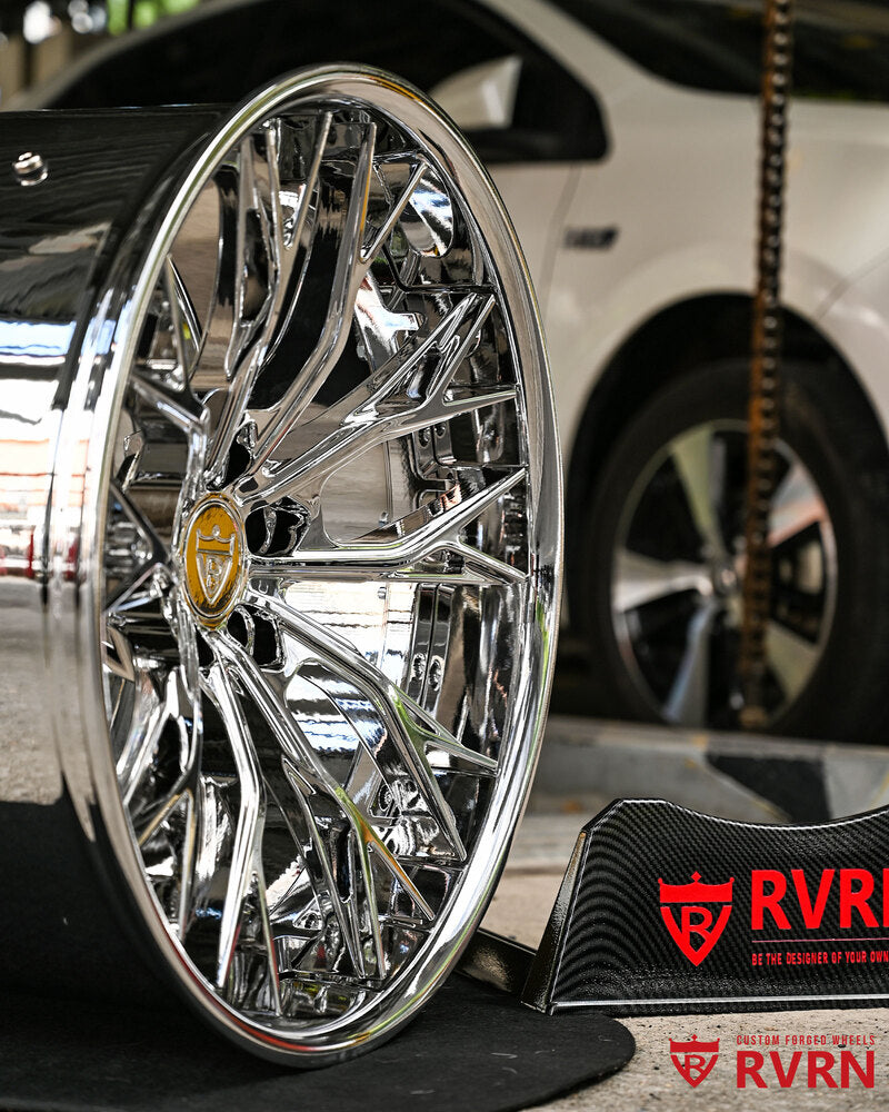 Corvette C8 custom chrome wheels RV-DC04 design details