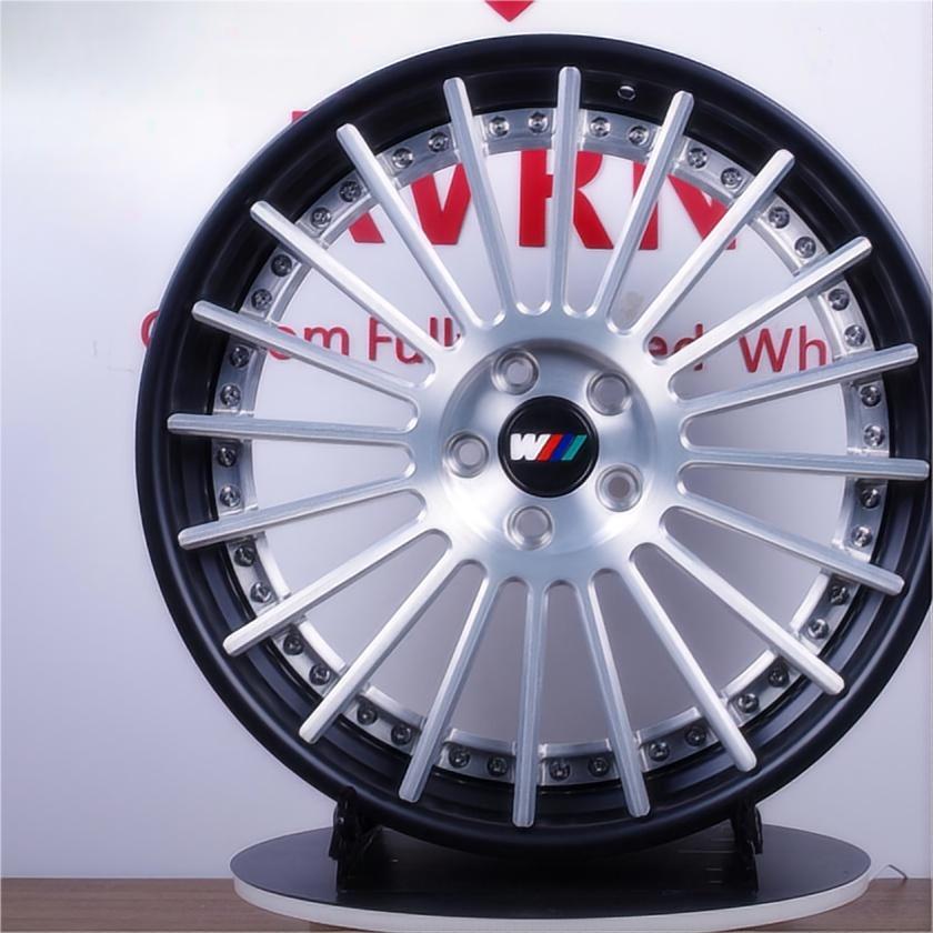 BMW M7 Wheels-RVRN Custom Forged 2-Piece Rims-Silver and Black