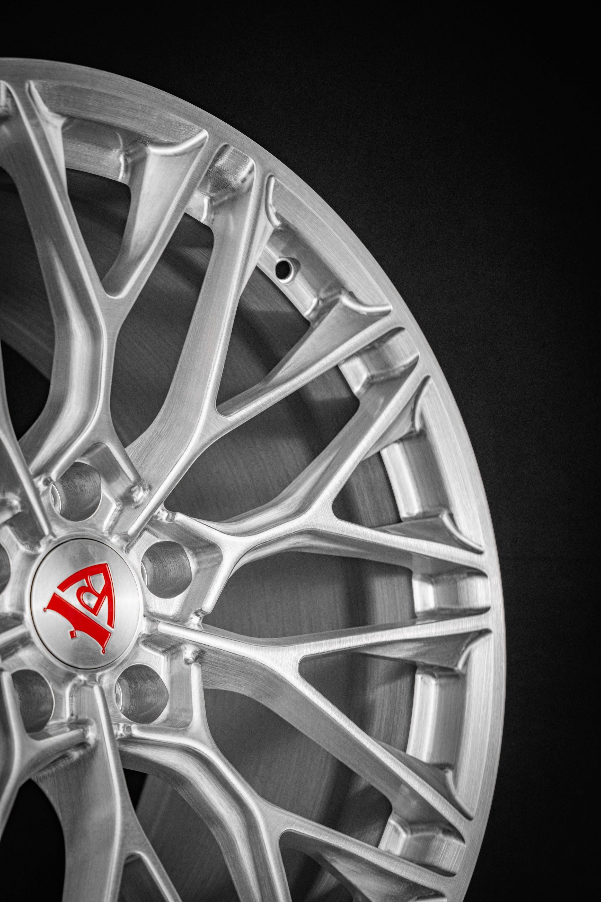 Custom forged brushed aluminum RVRN Wheels MP184 rims for Corvette C7 Z06
