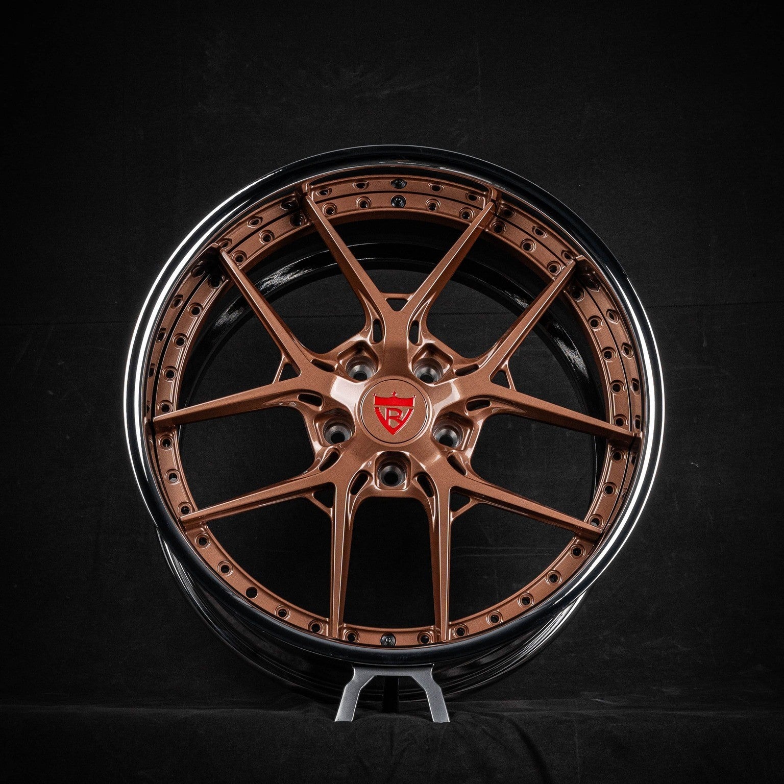 RVRN RV-DR08D Custom Bronze Chrome Wheels for Corvette C7 Grand Sport 19x10/20x12 Setup