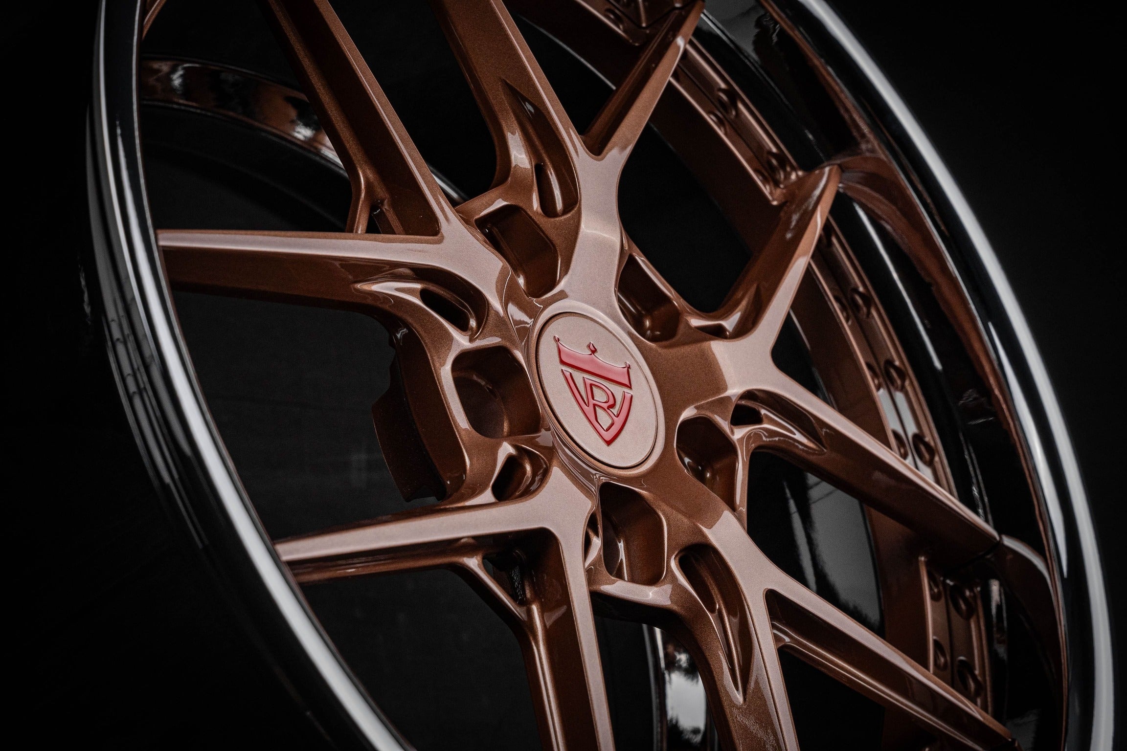 Custom Bronze Chrome RVRN RV-DR08D Wheel for Corvette C7 Grand Sport 19x10/20x12 setup for an aggressive look
