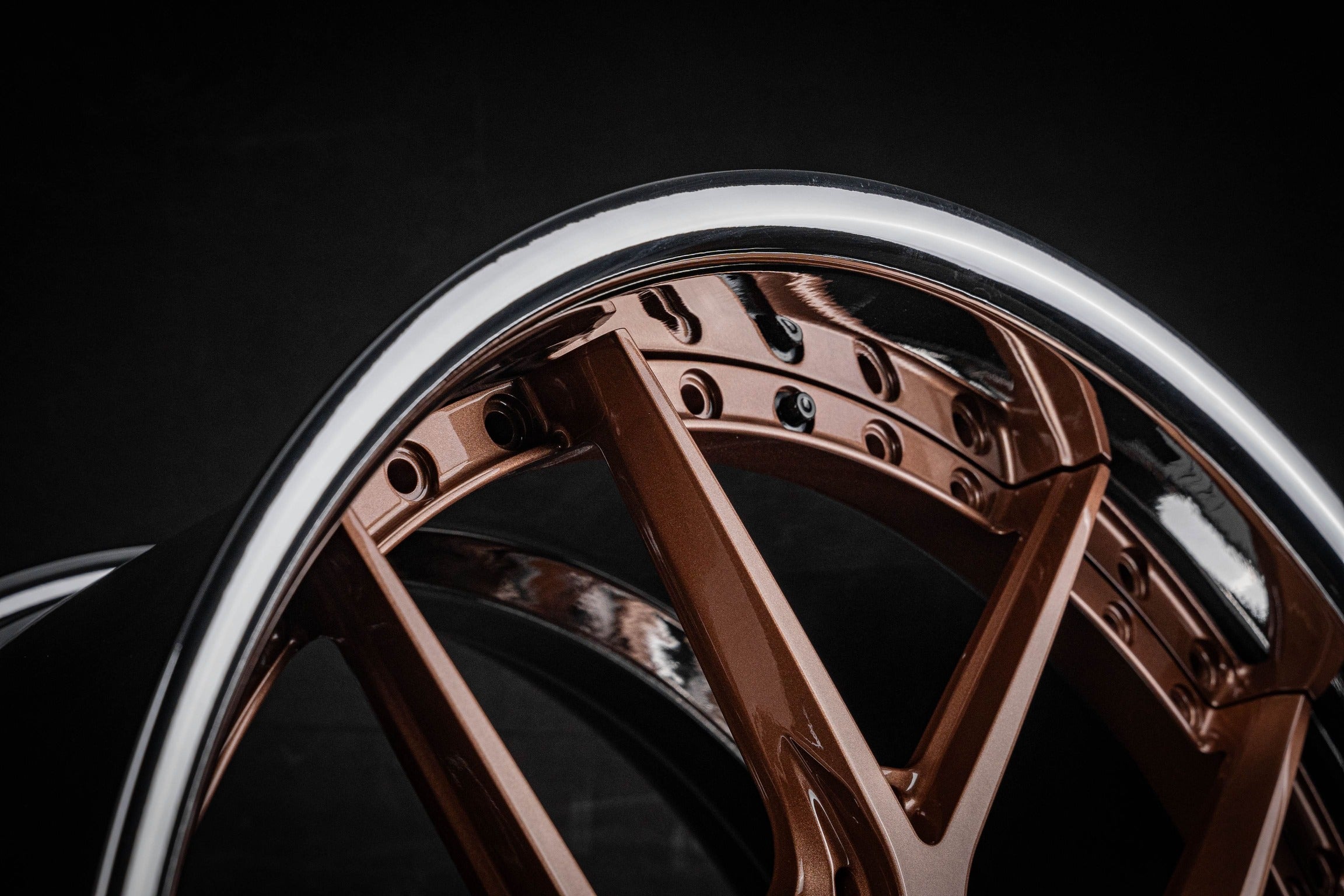 Custom RVRN RV-DR08D Bronze Chrome Wheels for Corvette C7 Grand Sport with 19x10/20x12 setup, shown for an aggressive look.
