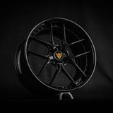 Corvette C8 Z51 RV-DR08 Black Custom Forged Wheels by RVRN Wheels with distinctive sleek design and black finish.
