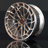 Custom forged 6 lug rim with shiny crystal screws for Dodge Dakota R/T wheels available in 17-26 inches, reflecting light against a dark background.