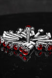 Crystal Shiny Screws with red rhinestones for Dodge Dakota R/T wheels, custom 6 lug rims, and custom-forged rims 17-26 inches