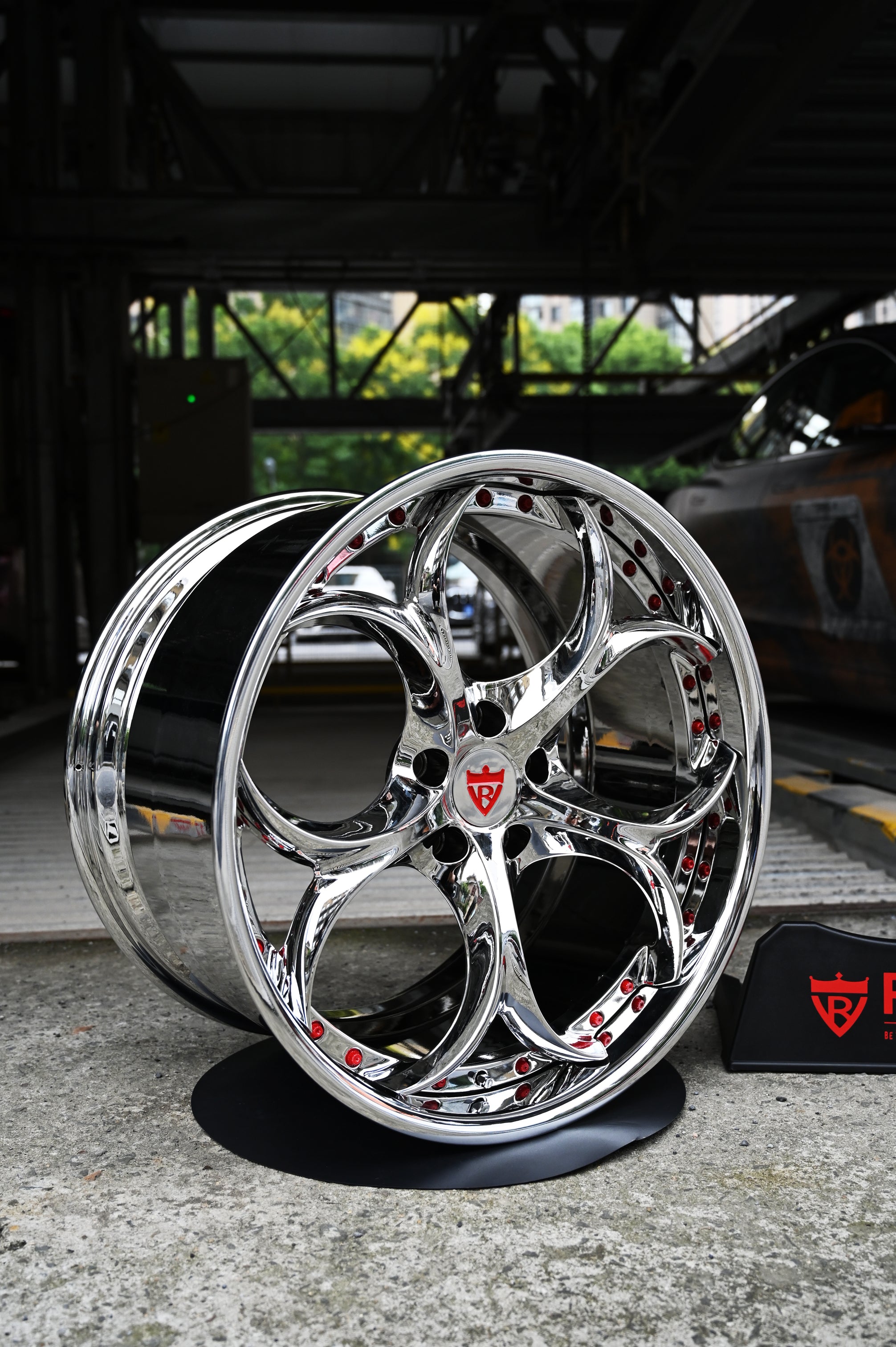 2019 Corvette C7 Z06 Custom Chrome Wheels-RVRN RV-DS016 Forged 2pc rims-red