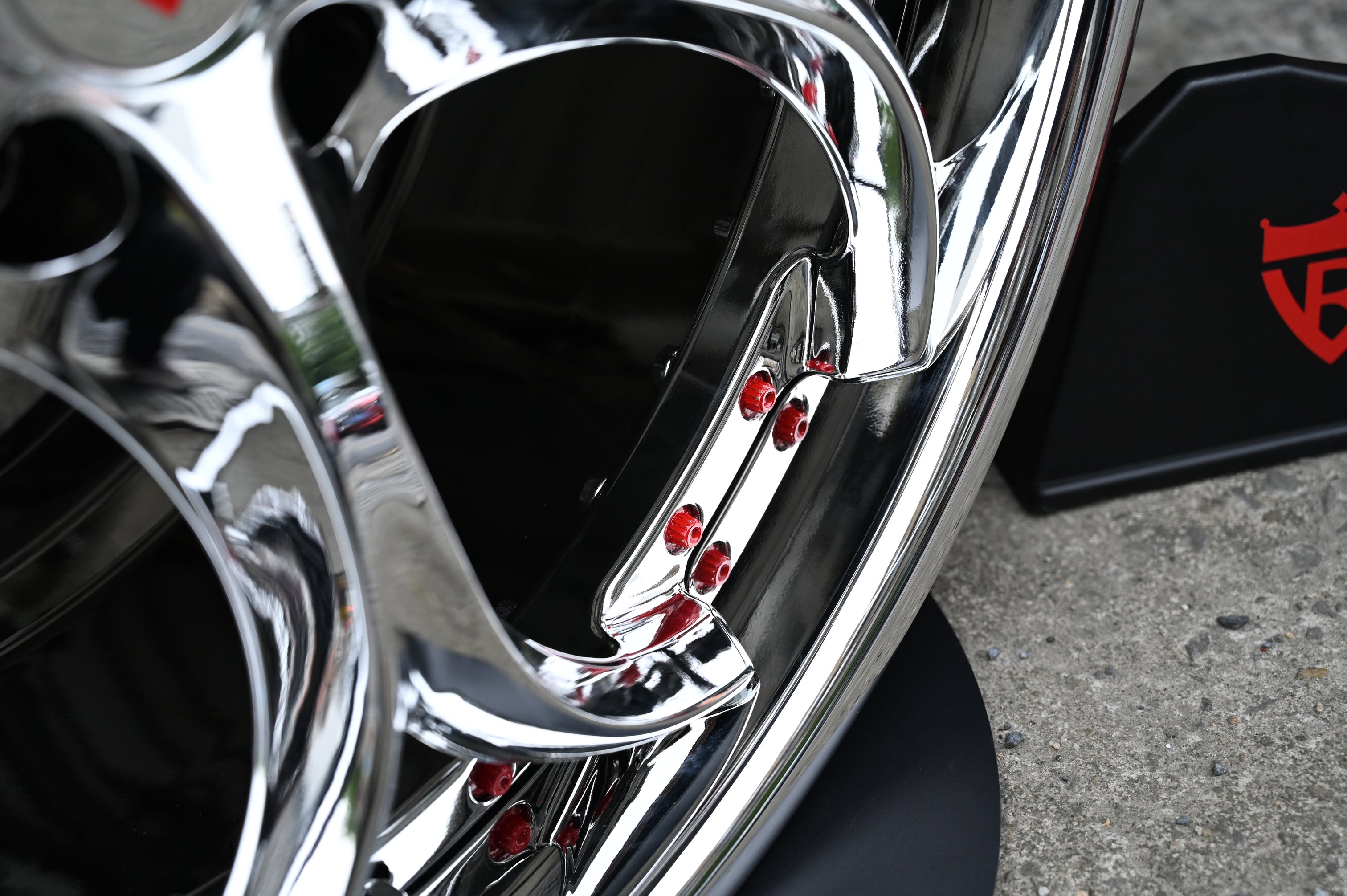 2019 Corvette C7 Z06 Custom Chrome Wheels-RVRN RV-DS016 Forged 2pc rims-red