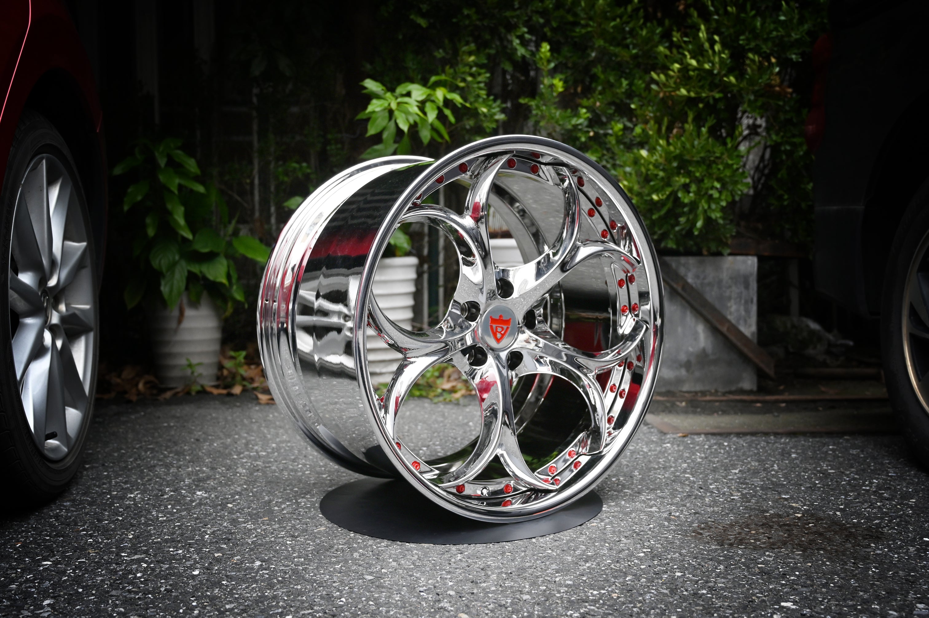 2019 Corvette C7 Z06 Custom Chrome Wheels-RVRN RV-DS016 Forged 2pc rims-red