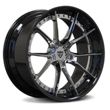 Black RV-DB082 wheels with chrome spokes – Tesla Model S performance upgrade
