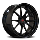 Exclusive Aston Martin rims with a glossy black and silver contrast, custom built to order