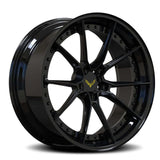 All gloss black with yellow Corvette Emblem logo on the caps, RVRN custom forged 10-spoke wheels luxury for Corvette upgrades