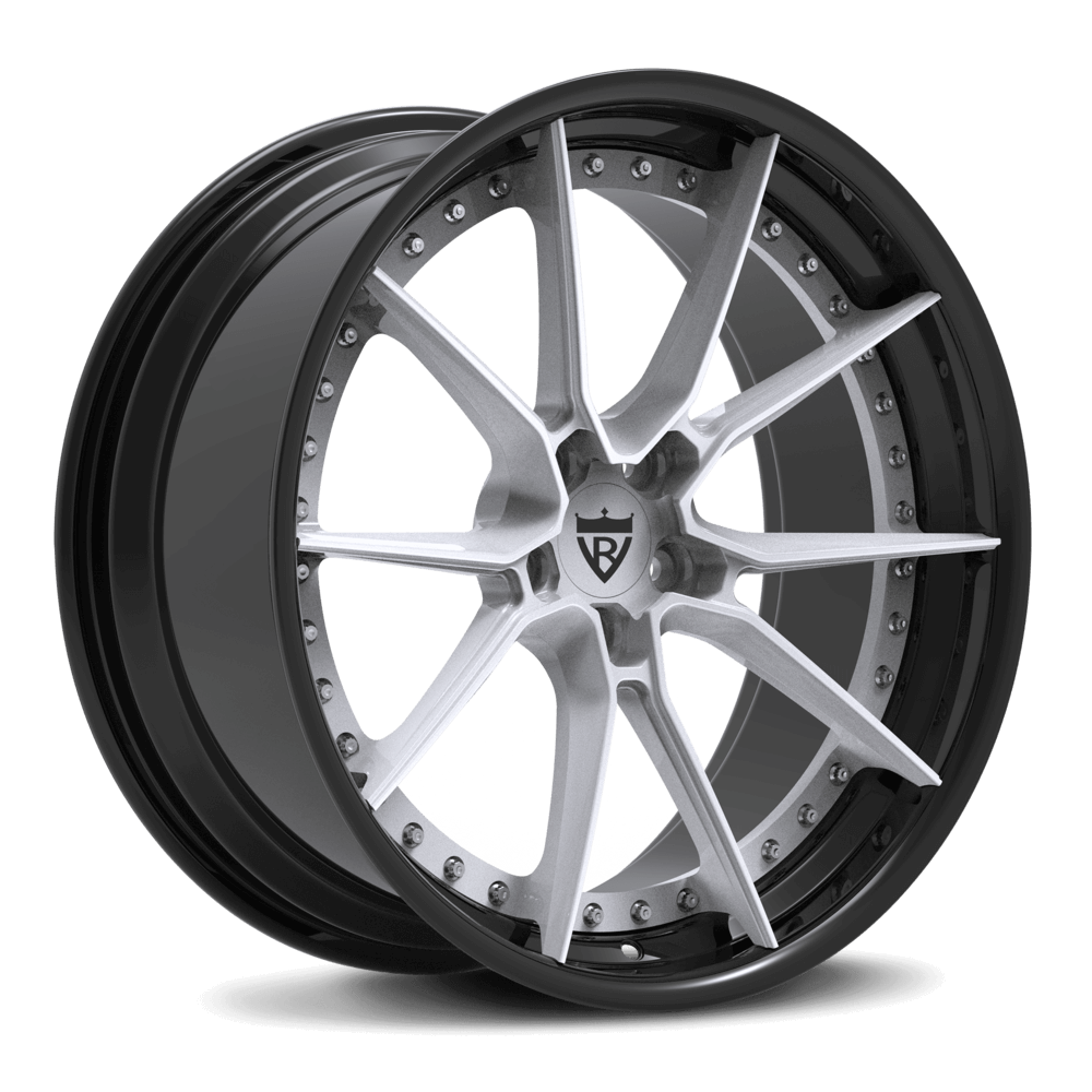 White and black 10-spoke RVRN wheels – custom 2-piece forged for track performance