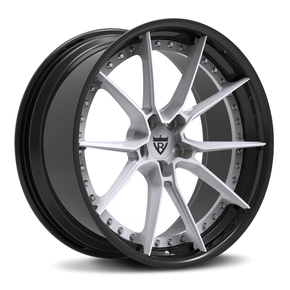 White and black RV-DB082 wheels – custom 10-spoke design for Tesla Model S