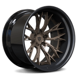 Bronze custom forged RV-DC04 deep concave wheel by RVRN Wheels for Corvette C8 Z06, machined from 6061-T6 aluminum alloy with unique design.