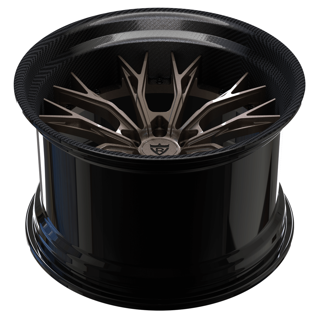 CUSTOM FORGED 2-PIECE DEEP CONCAVE WHEELS RV-DC04 bronze wheel designed for Corvette C8 Z06 by RVRN Wheels