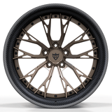 CUSTOM FORGED 2-PIECE DEEP CONCAVE WHEELS: RV-DC04 in bronze finish ideal for Corvette C8 Z06, made from aerospace-grade forged 6061-T6 aluminum.
