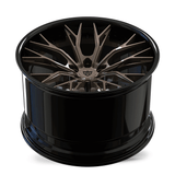 Custom forged 2-piece concave wheels in bronze finish, designed for C8 Corvette and other applications.