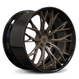 Custom forged 2-piece concave wheels in bronze with black accents, ideal for C8 Corvette and deep concave designs.