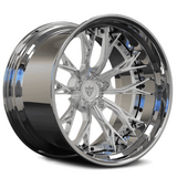 Corvette C8 Wheels in chrome finish, deep dish design, custom forged step lip rims by RVRN Wheels