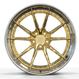 Corvette C1-C8 custom wheels with gold and chrome, RVRN Forged 2-Piece Rims for any vehicle.