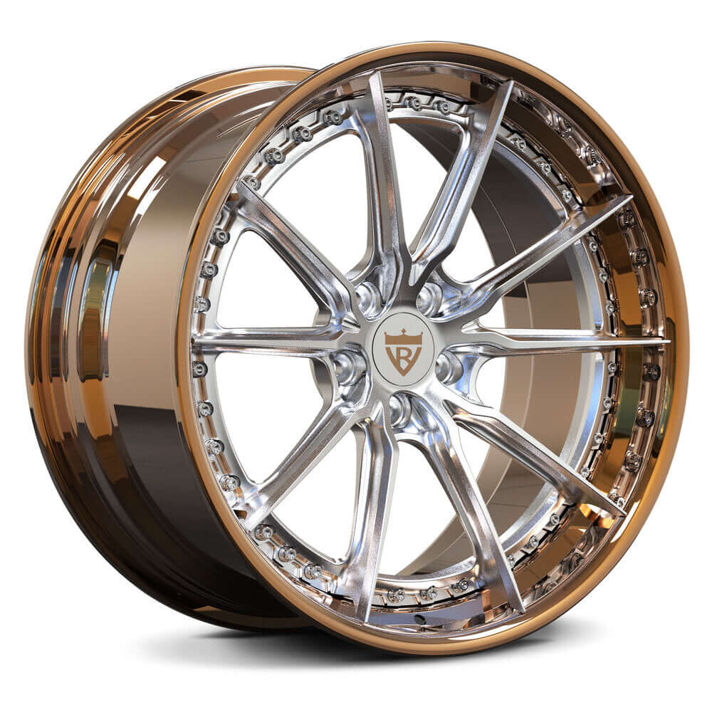 Copper and Polish rims for your Corvette C7, C8 Z06-RVRN custom forged 2-piece wheels series RV-DC05