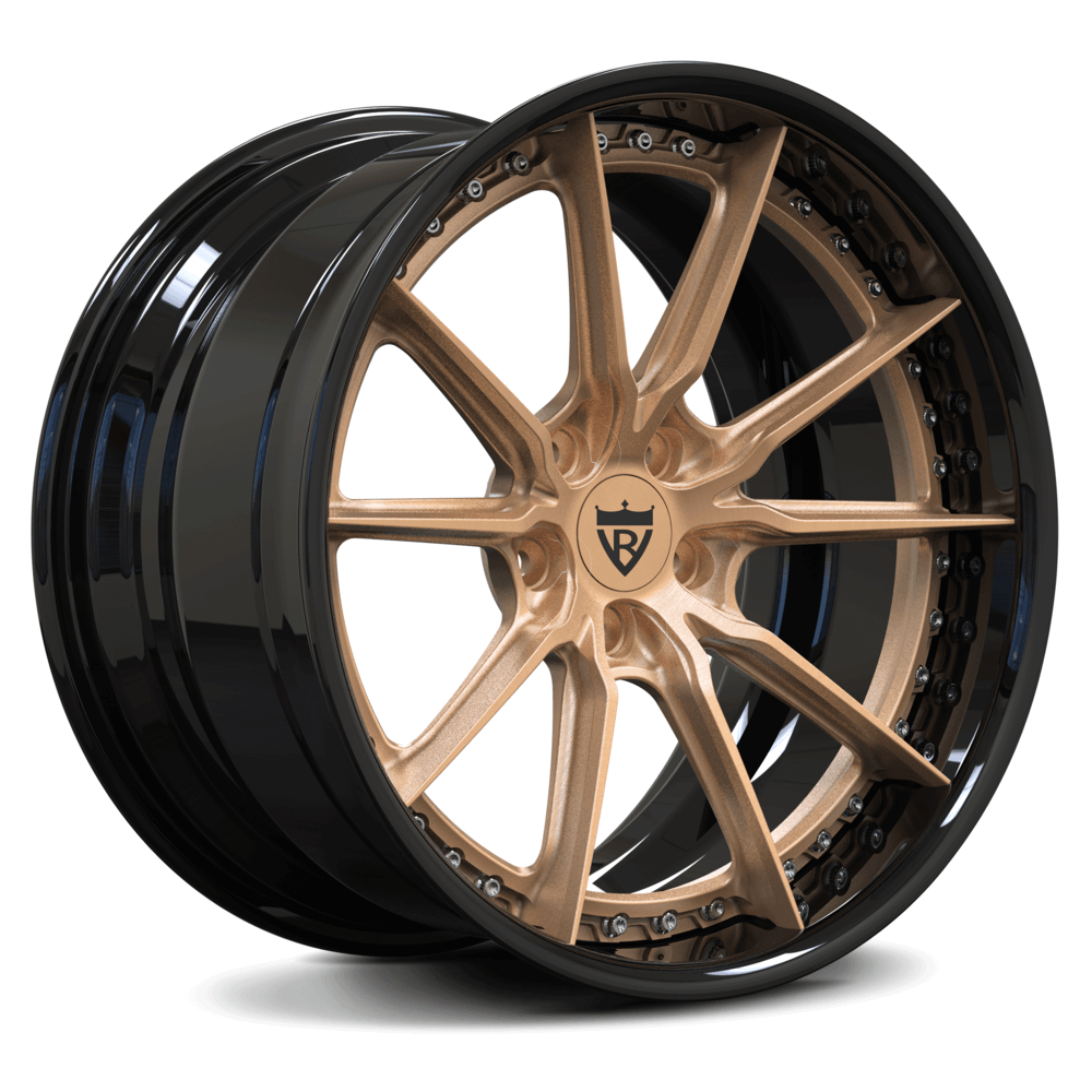 Copper and Black rims for your Corvette C7, C8 Z06-RVRN custom forged 2-piece wheels series RV-DC05