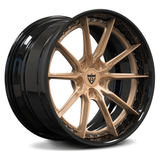 Copper and Black rims for your Corvette C7, C8 Z06-RVRN custom forged 2-piece wheels series RV-DC05