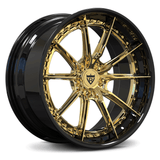 Gold and Black rims for your Corvette C7, C8 Z06-RVRN custom forged 2-piece wheels series RV-DC05