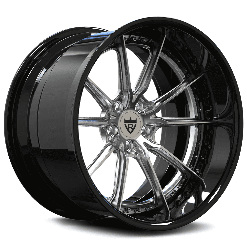 Custom forged RV-DC05 deep dish rim in chrome, designed for trucks, SUVs, sports cars. Aerospace-grade 6061-T6 aluminum, 20 inch style.
