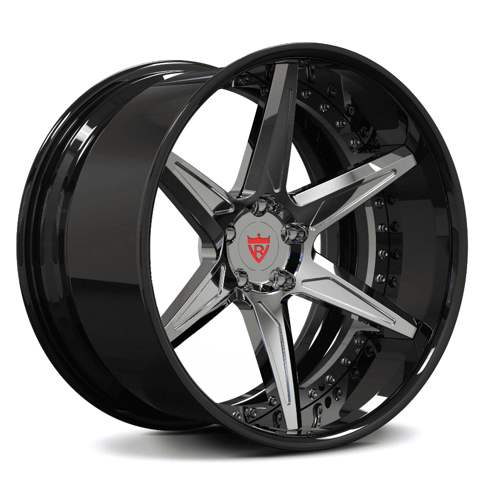 Custom Forged 2-Piece Wheels RV-DC19 in Aerospace-grade 6061-T6 Aluminum Alloy for Dodge Charger Hellcat Widebody and Custom 5 Lug Rims, 17"-26" Available