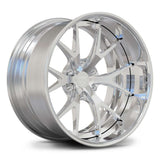 Custom forged chrome deep dish wheel for Silverado 1500, featuring a sleek design and 6-lug configuration.