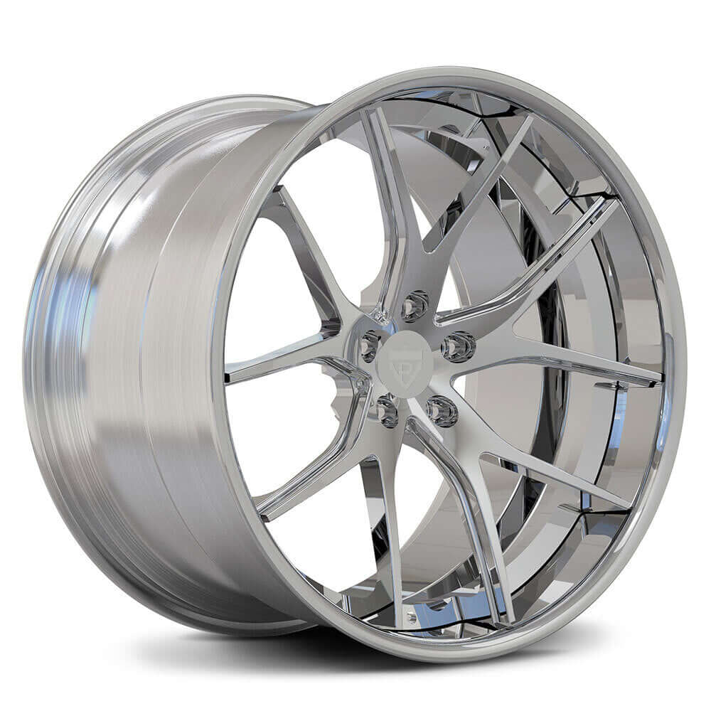 Custom 2-tone deep dish concave wheels for Aston Martin Vantage, featuring shiny polish finish