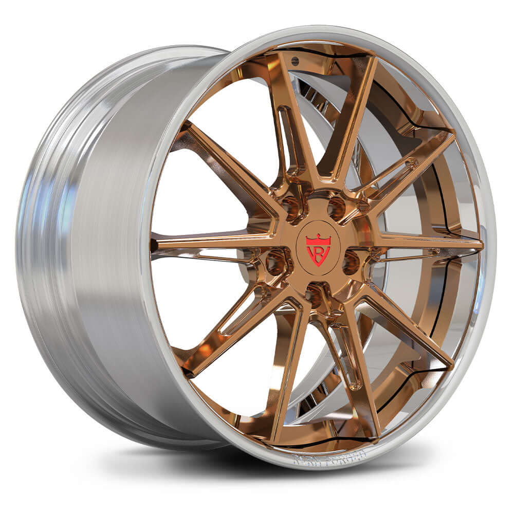 The best custom aftermarket forged wheels for your Corvette C8 Z06 in bronze and chrome, E-Ray- RVRN Custom forged 2-piece rims, 20x10, 21x13 sizes