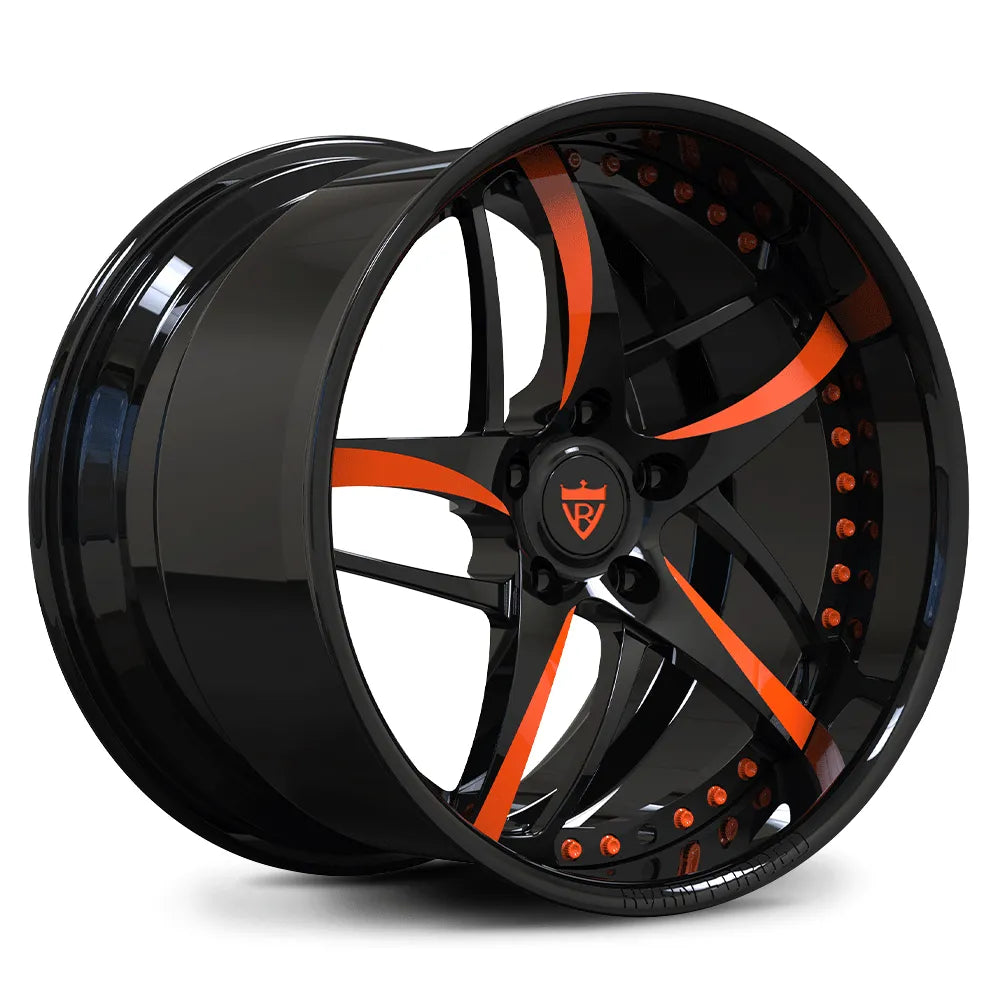 Orange Spoke Custom Forged 2-Piece Deep Dish Wheel for Corvette – Performance Rims RV-MC36