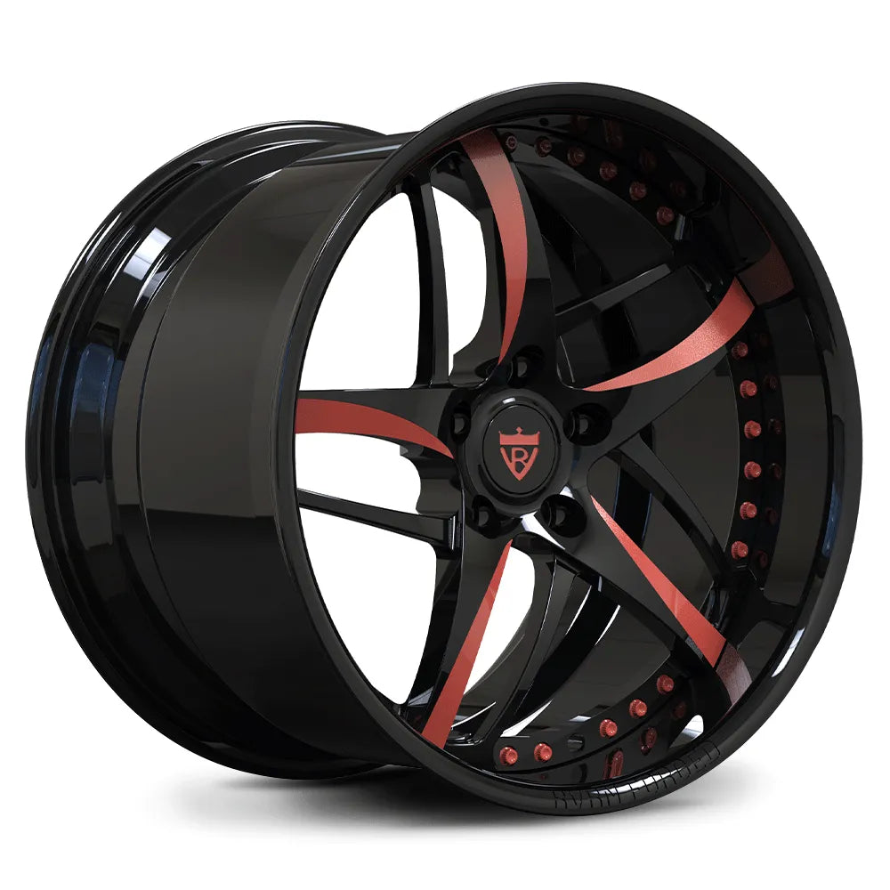 Rose Gold Spoke Forged 2-Piece Deep Dish Wheel for Corvette – Luxury Custom Wheels