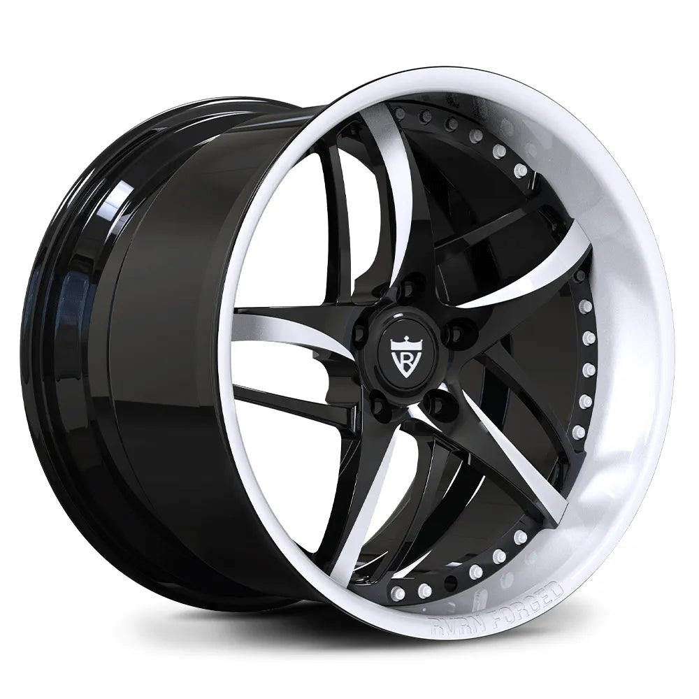 White Lip & Spoke Forged 2-Piece Deep Dish Wheel – Custom Corvette & Mustang Rims