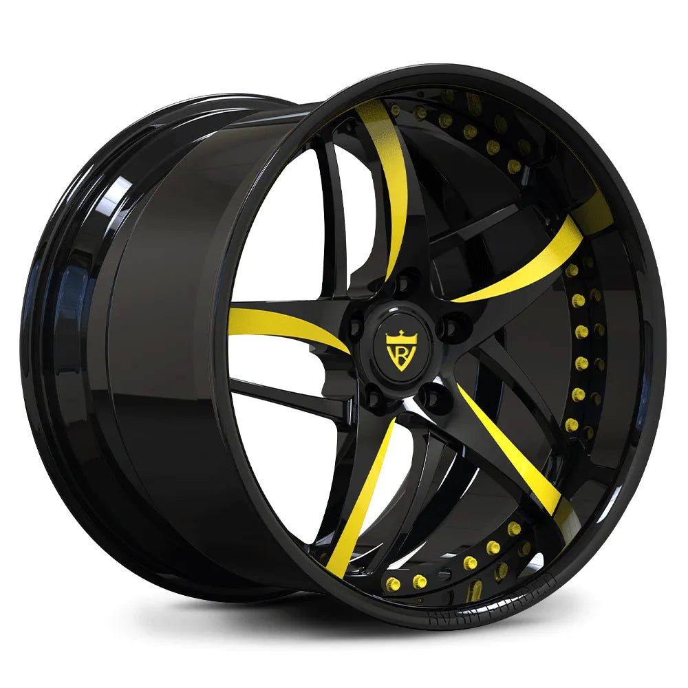 Yellow Spoke Forged 2-Piece Deep Dish Wheel for Corvette – Custom Sporty Look