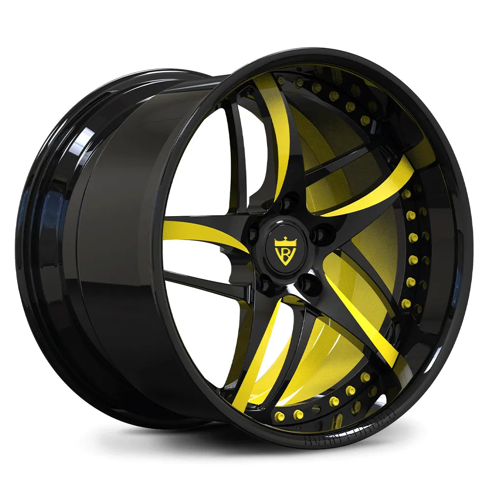 Yellow Spoke & Inner Barrel Custom 2-Piece Forged Wheel – Racing Performance Fitment