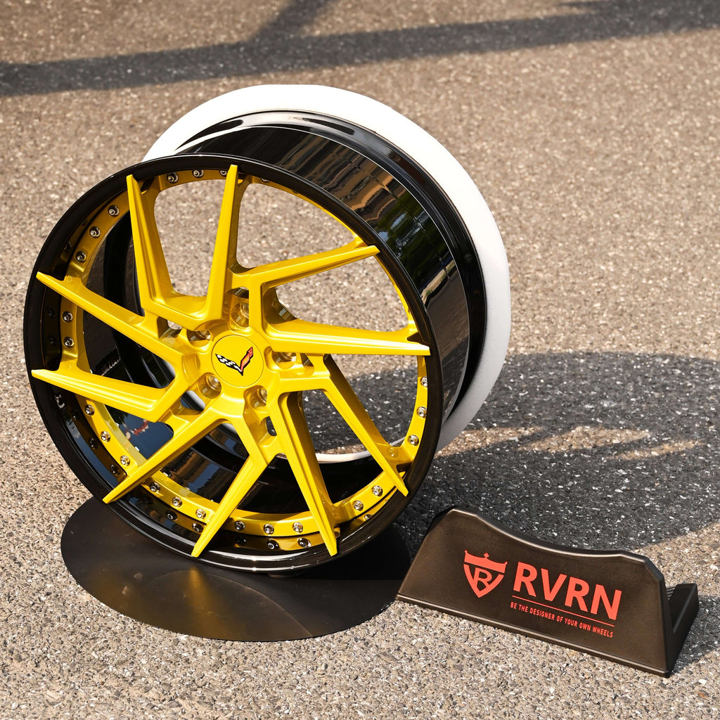 2021 Corvette C8 Custom  Aftermarket 2pc aggressive yellow RV-DF041 Series RVRN Wheel Forged