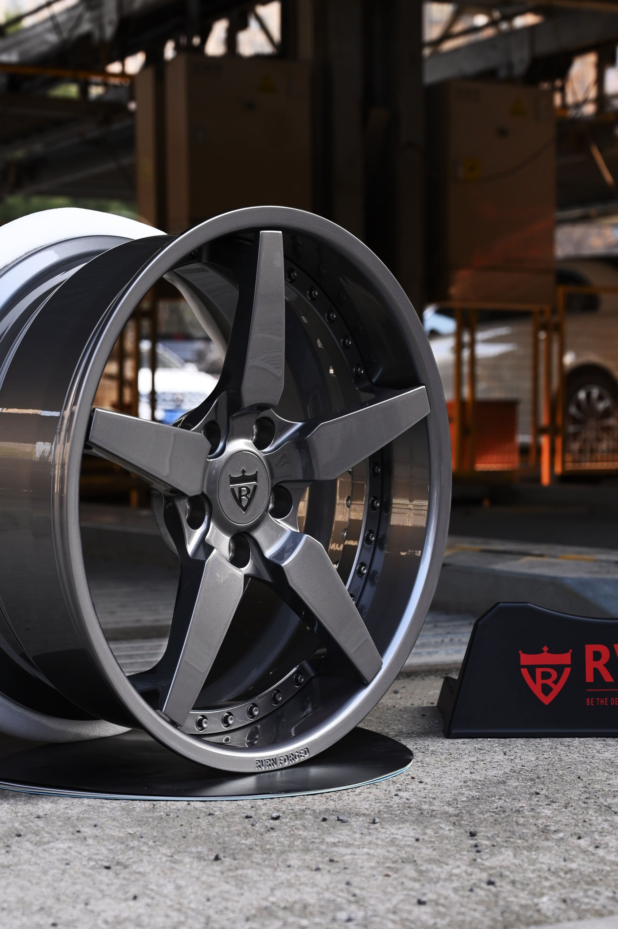 2007 Corvette C6 Z06 Wheels-Custom Aftermarket forged 5 spoke rims-gunmetal-rvrn forged-DF14 series