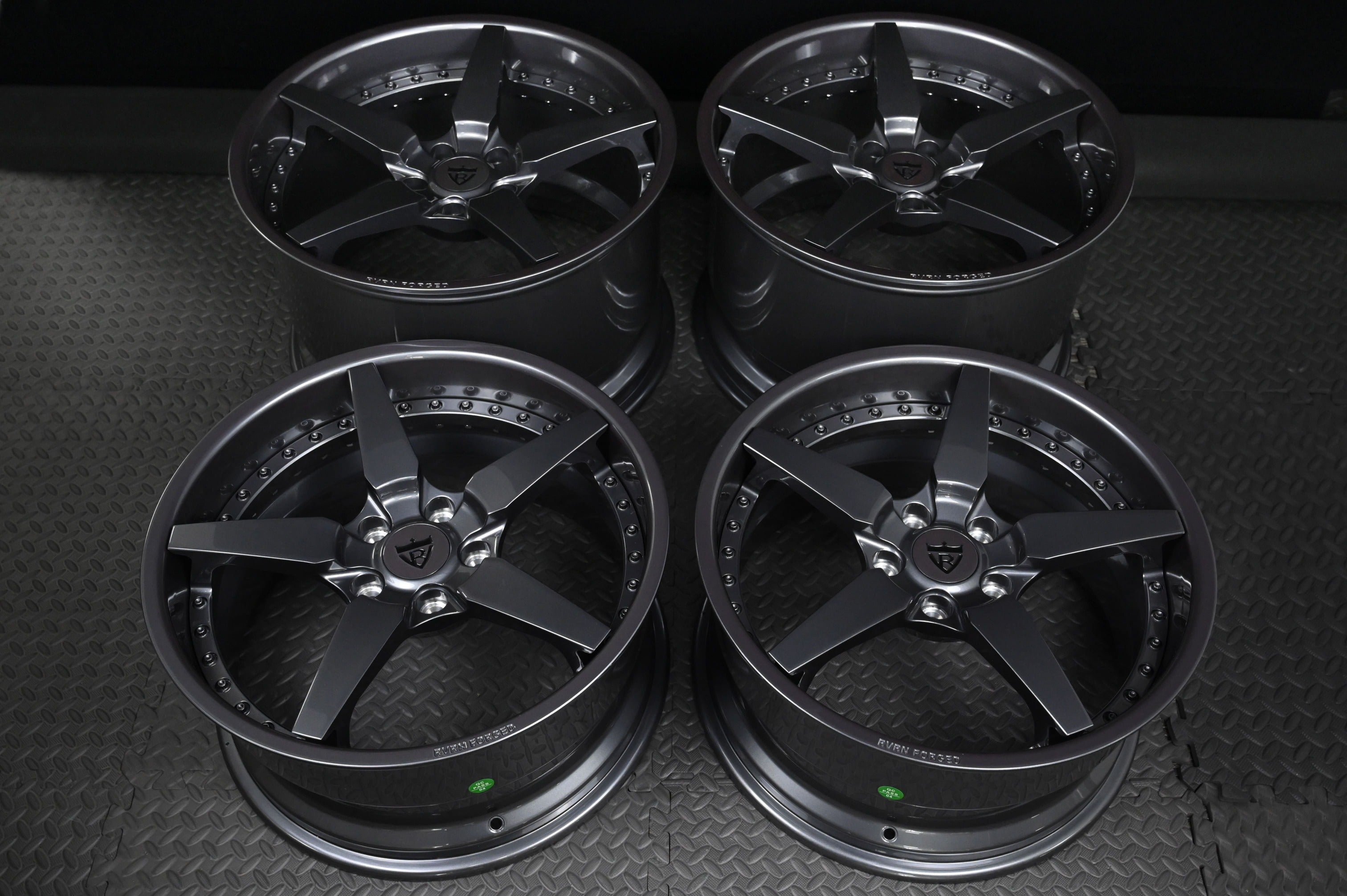 2007 Corvette C6 Z06 Wheels-Custom Aftermarket forged 5 spoke rims-gunmetal-rvrn forged-DF14 series