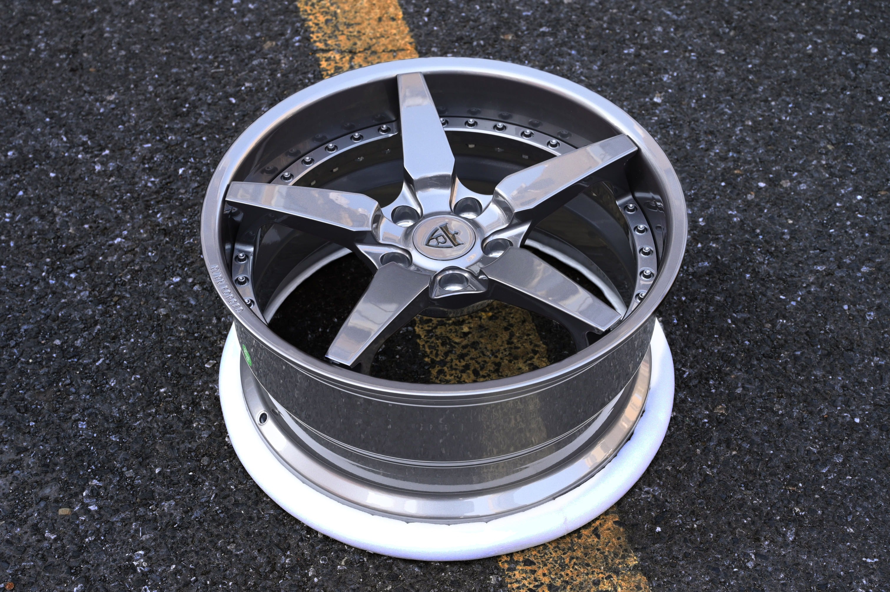 2007 Corvette C6 Z06 Wheels-Custom Aftermarket forged 5 spoke rims-gunmetal-rvrn forged-DF14 series